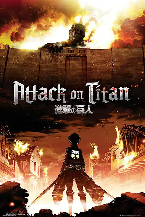 Póster Attack on Titan manga/anime, 61 x 91,5 cm (Close Up)