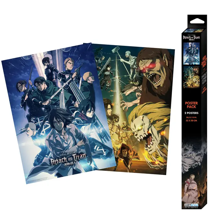 Set de 2 pósters chibi Attack on Titan, set 2, 52 x 38 cm (GB eye)