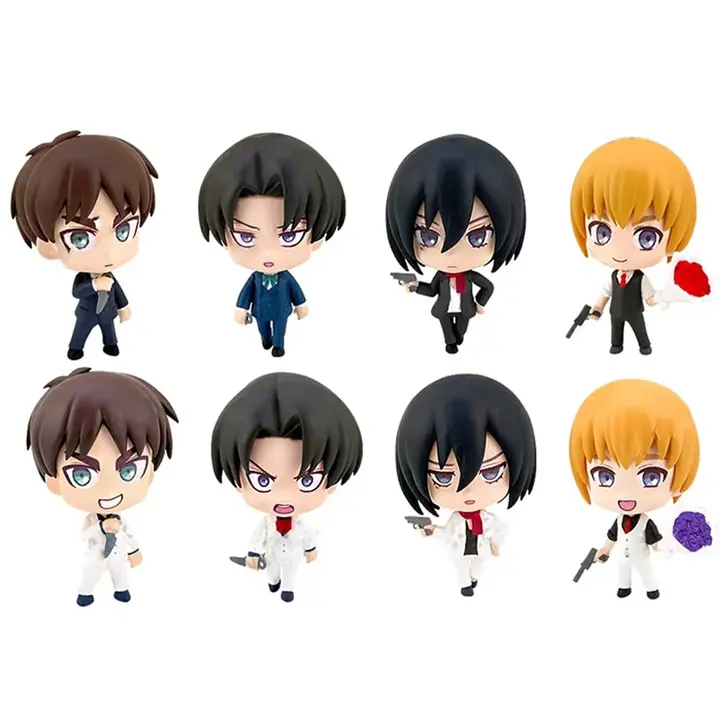 Set de 8 minifiguras chibi de Attack on Titan, 5 cm (Anjinguang)