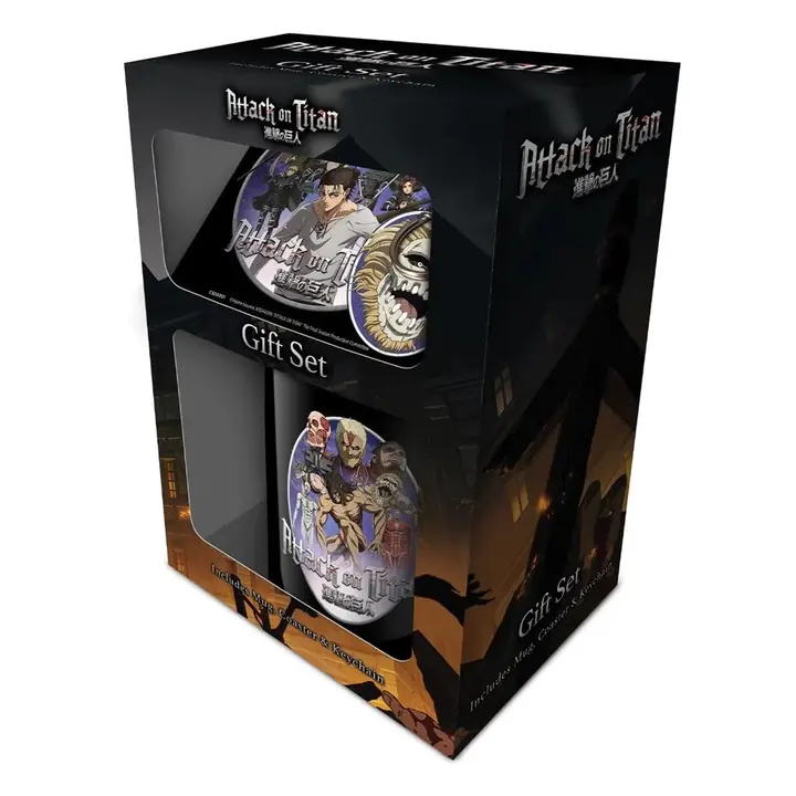 Set regalo Attack on Titan T4: taza, posavasos y llavero (Pyramid)