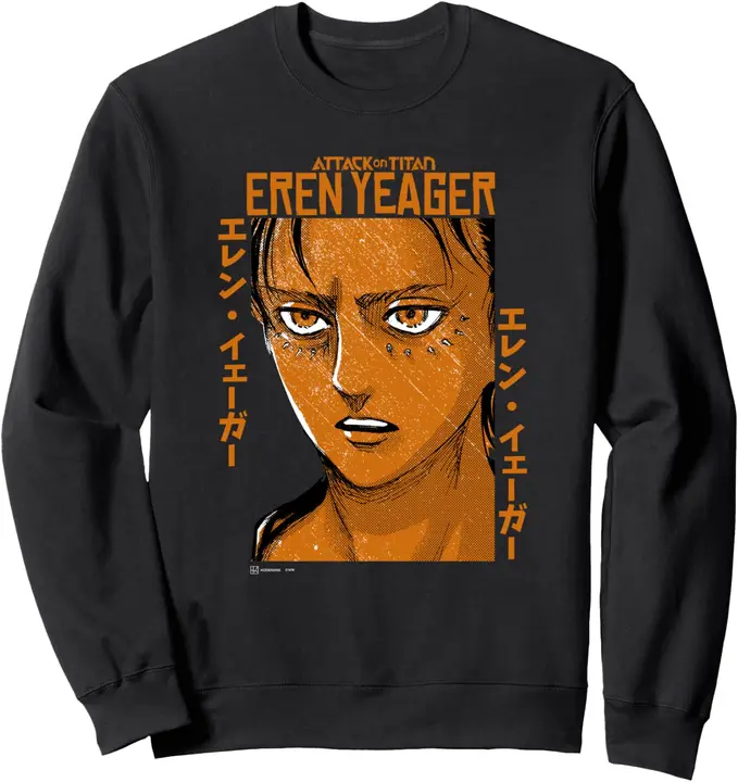 Sudadera Attack on Titan «Eren Yeager» retrato con letras japonesa