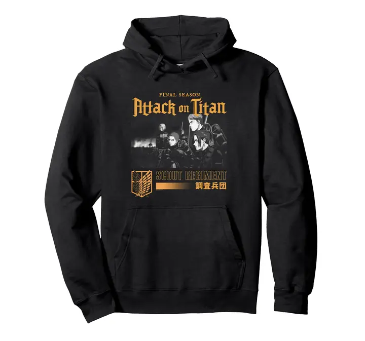 Sudadera con capucha Attack on Titan T4 «Scout Regiment Still» — negro