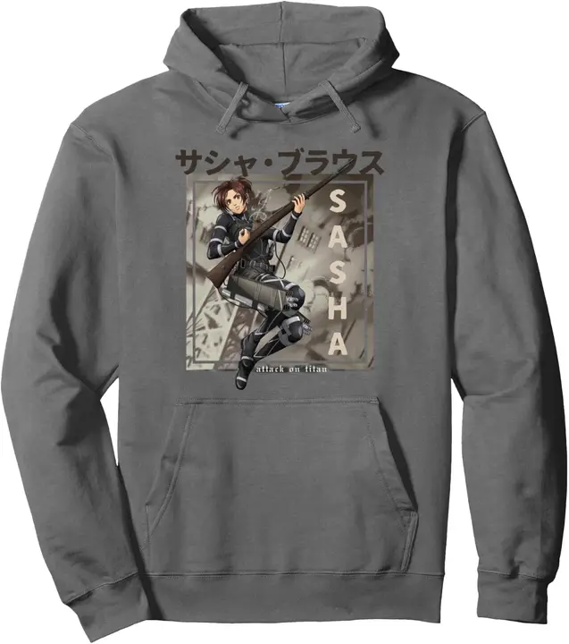 Sudadera con capucha Attack on Titan Temporada 4 «Sasha» kanji