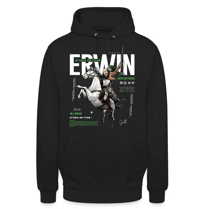 Sudadera con capucha Erwin Smith a caballo (Unibly) — negro, talla
