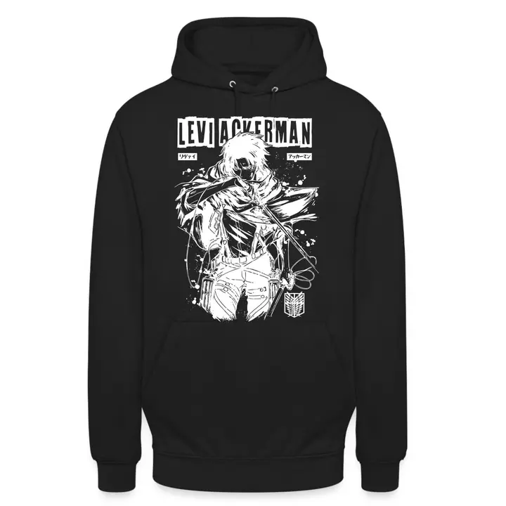 Sudadera con capucha Levi Ackerman (Unibly) — negro, talla