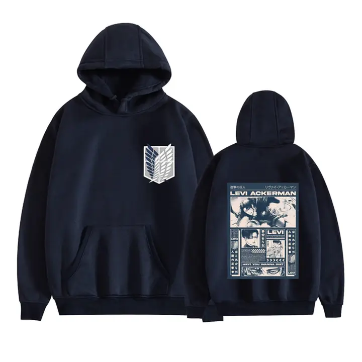 Sudadera con capucha Levi Alas de la Libertad — azul marino 2, talla