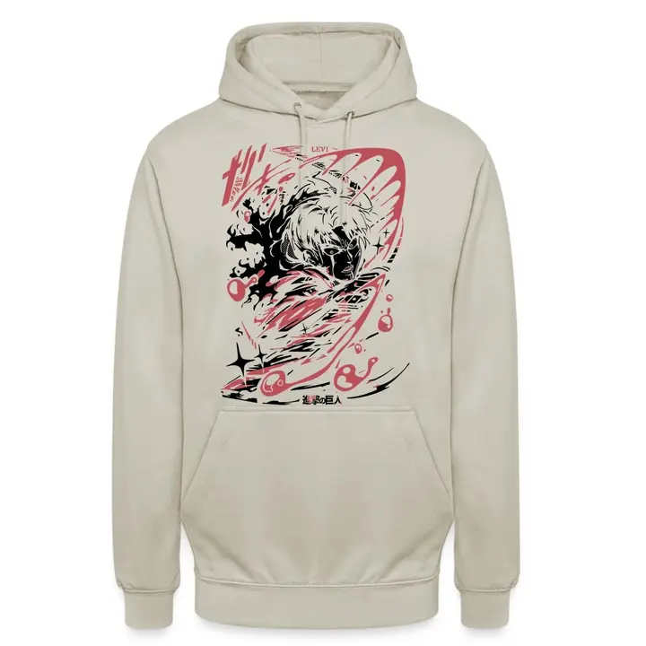 Sudadera con capucha Levi «Ilustración» (Unibly) — piedra natural, talla