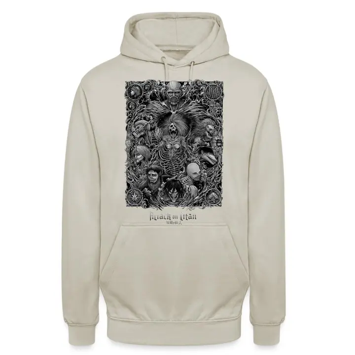 Sudadera con capucha «Titanes en gris» AOT (Unibly) — piedra natural (XXL)