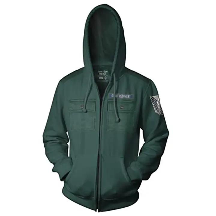 Sudadera con cremallera y estampado 3D de Attack on Titan, azul (4XL)