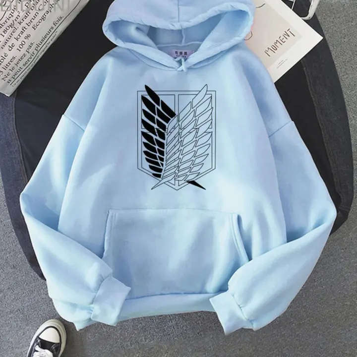 Sudadera holgada Shingeki no Kyojin (Yujun) — azul claro, talla