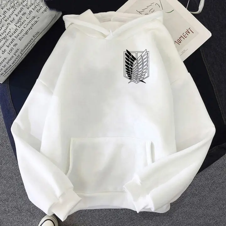 Sudadera holgada Shingeki no Kyojin (Yujun) — blanco, talla