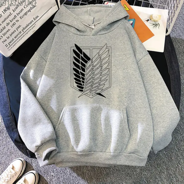 Sudadera holgada Shingeki no Kyojin (Yujun) — gris, talla
