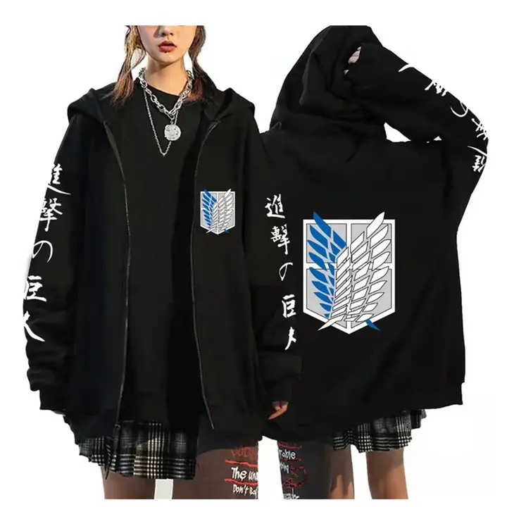 Sudadera oversize con cremallera AOT (zhedu) — color 05, talla