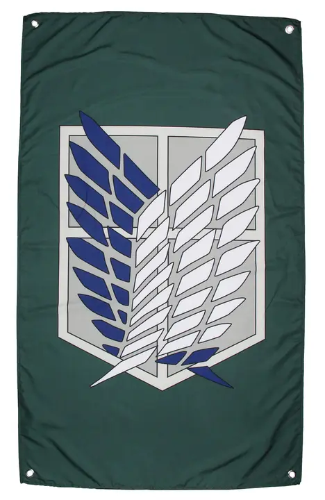 Tapiz Attack on Titan emblema de la Legión de Reconocimiento, 76 × 127 cm