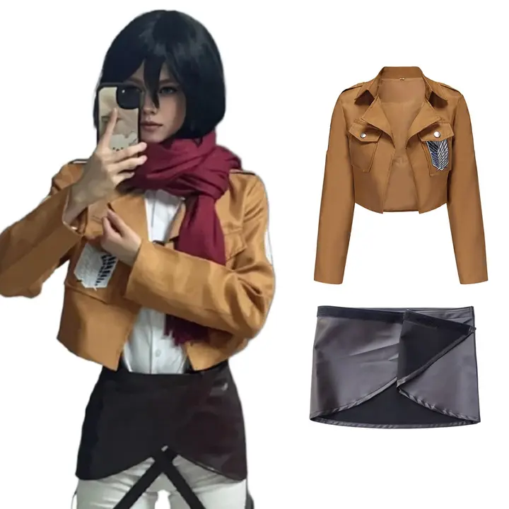 Uniforme de la Legión con chaqueta y falda de polipiel, marrón (talla XL)